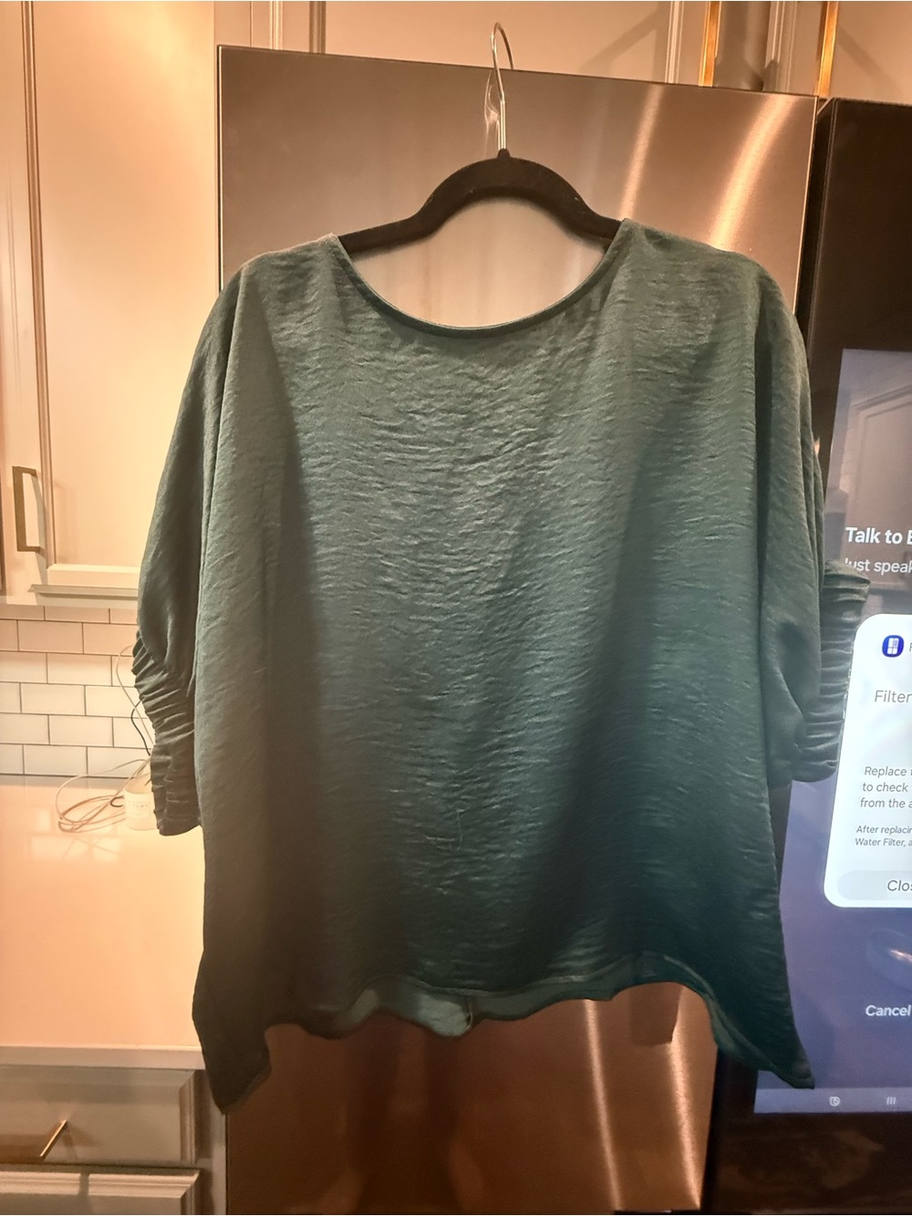 Aritzia Deep Teal Textured Boatneck Tunic Top